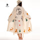 Festive Beach Kimono Robe - Santa Clause Handmade Print - Boho Chic Bathrobe for Holidays - Miyawfashion