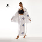 Handcrafted Cotton Set: Bohemian Jacket and Pants Outfit - Miyawfashion