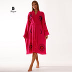 Handmade Fuchsia Long Sleeve Women's Robe for Home & Beach Comfort - Miyawfashion