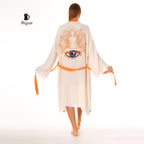 Protective Eye Kimono Robe - Organic Cotton Bathrobe for Boutique Retailers in the US - Miyawfashion