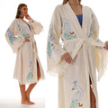 Wholesale Peacock Stamp Kimono Robe – Boho Chic Bathrobe for Boutiques - Miyawfashion