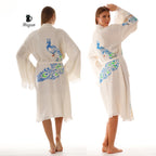 Wholesale Peacock Stamp Kimono Robe – Boho Chic Bathrobe for Boutiques - Miyawfashion