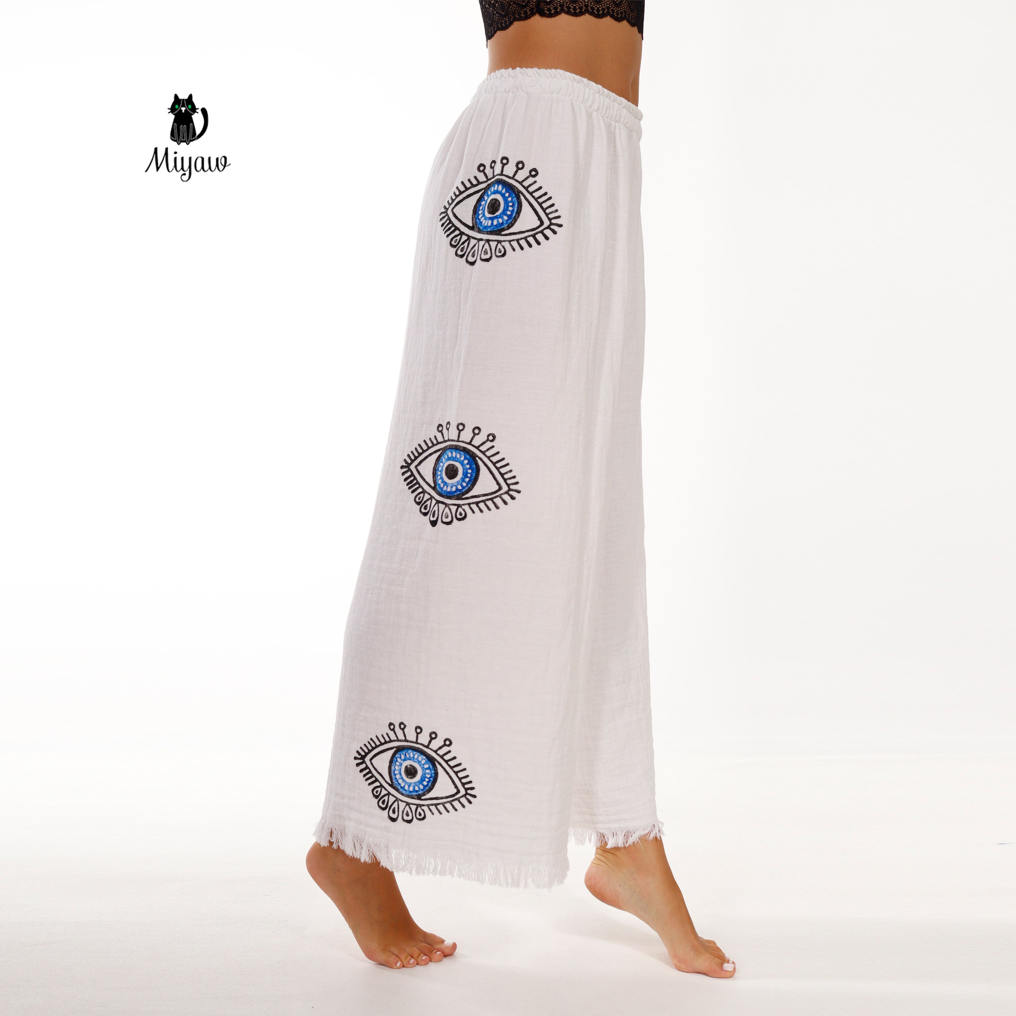 Wide-Leg Loose Cotton Pants for Ladies – Effortless Style & Comfort - Miyawfashion