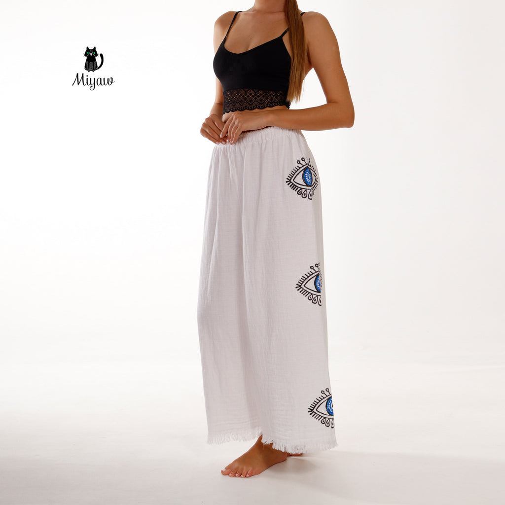 Wide-Leg Loose Cotton Pants for Ladies – Effortless Style & Comfort - Miyawfashion
