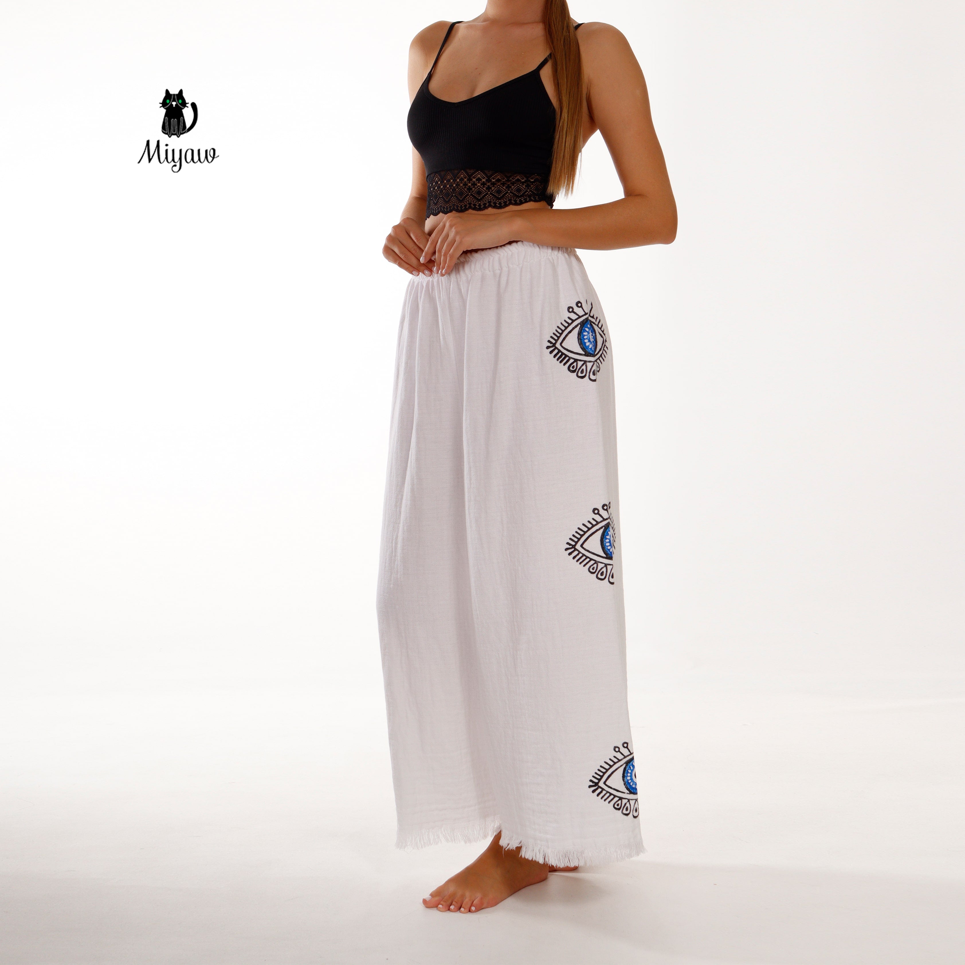 Wide-Leg Loose Cotton Pants for Ladies – Effortless Style & Comfort - Miyawfashion