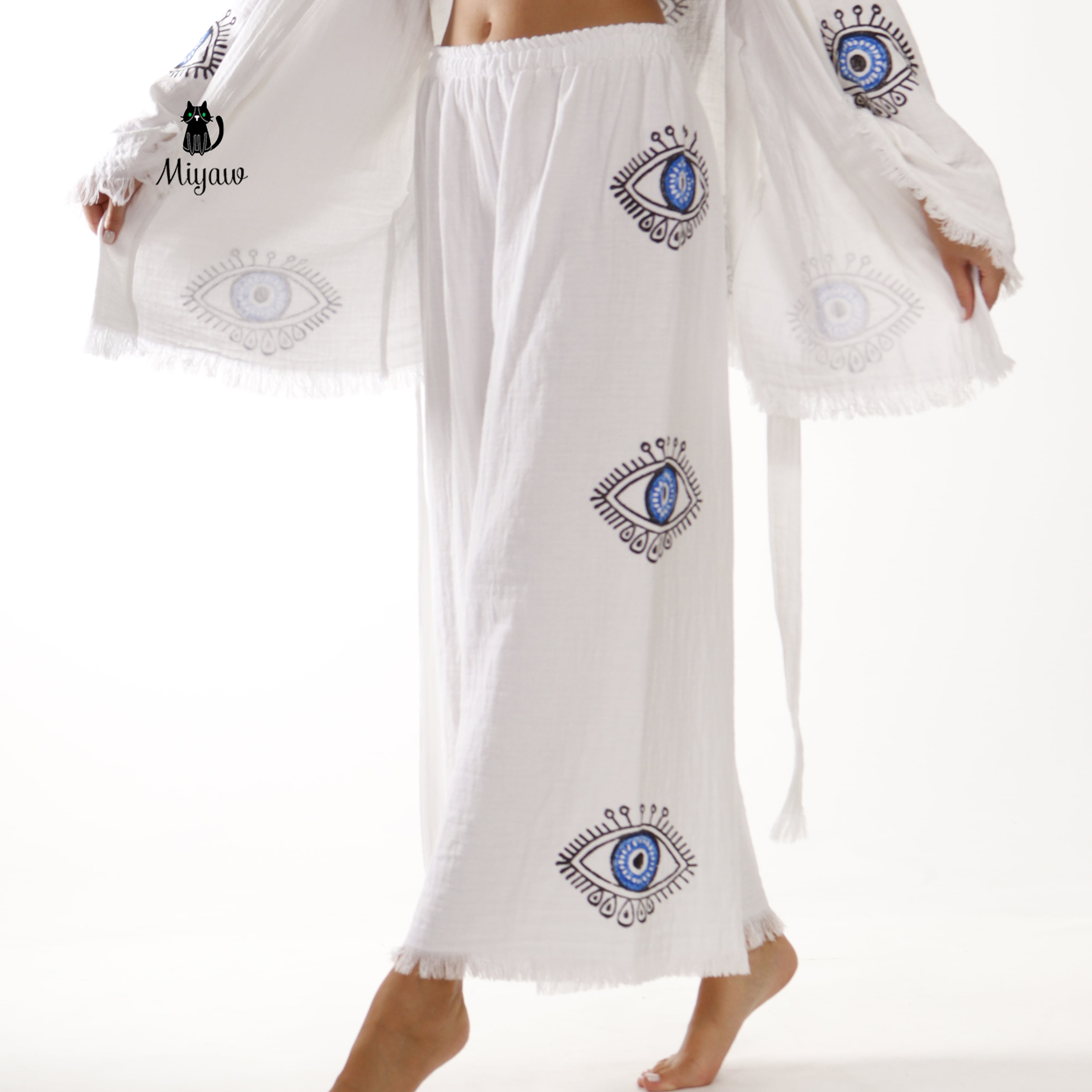 Wide-Leg Loose Cotton Pants for Ladies – Effortless Style & Comfort - Miyawfashion