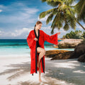 Handcrafted Red Valentine's Day Kimono Robe with Heart Design - Wholesale Ready
