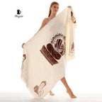 Handmade Boho Buddha Stamped Fringe Towel - Miyawfashion
