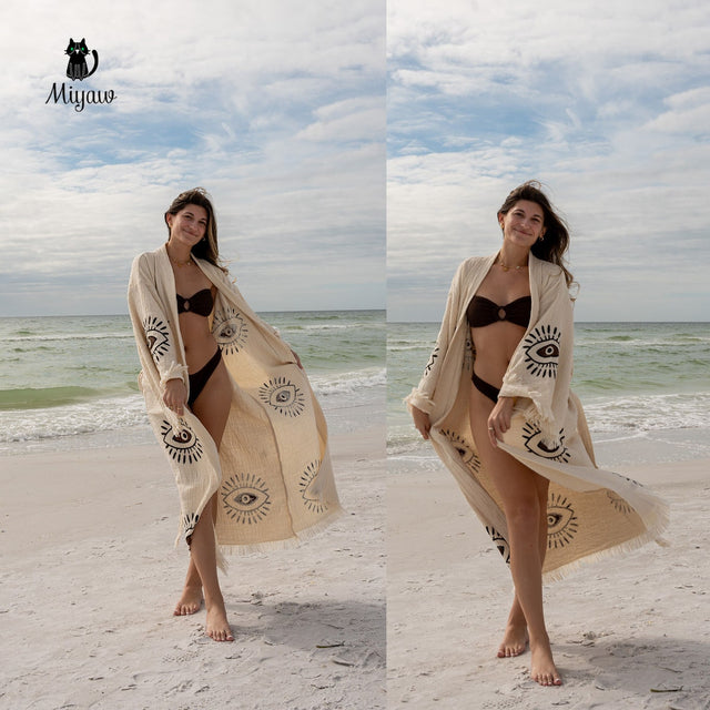 Boho Organic Cotton Beach Cover-up for Sunny Days