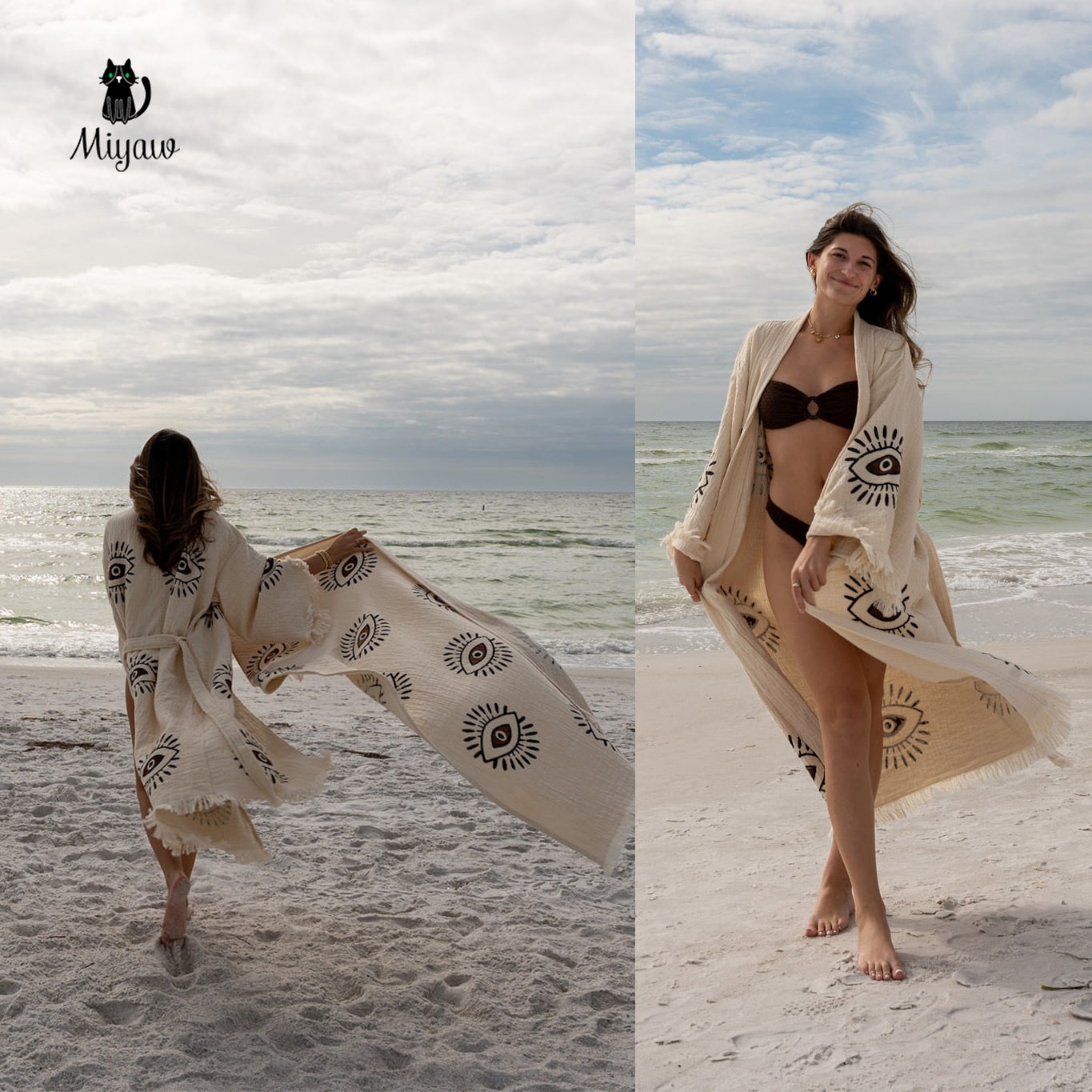 Boho Organic Cotton Beach Cover-up for Sunny Days Miyawfashion