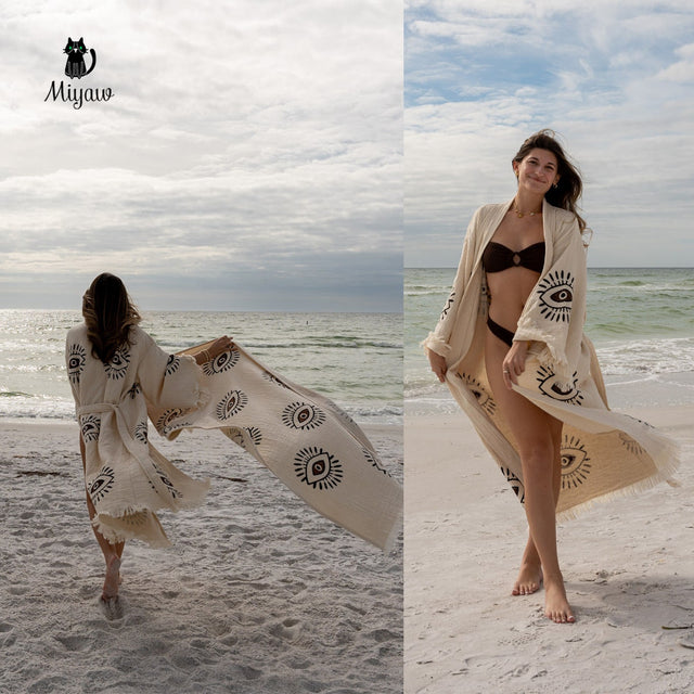 Boho Organic Cotton Beach Cover-up for Sunny Days