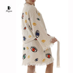 Bulk Organic Cotton Handcrafted Colorful Eyes Kimono