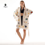 Bulk Organic Cotton Handcrafted Colorful Eyes Kimono