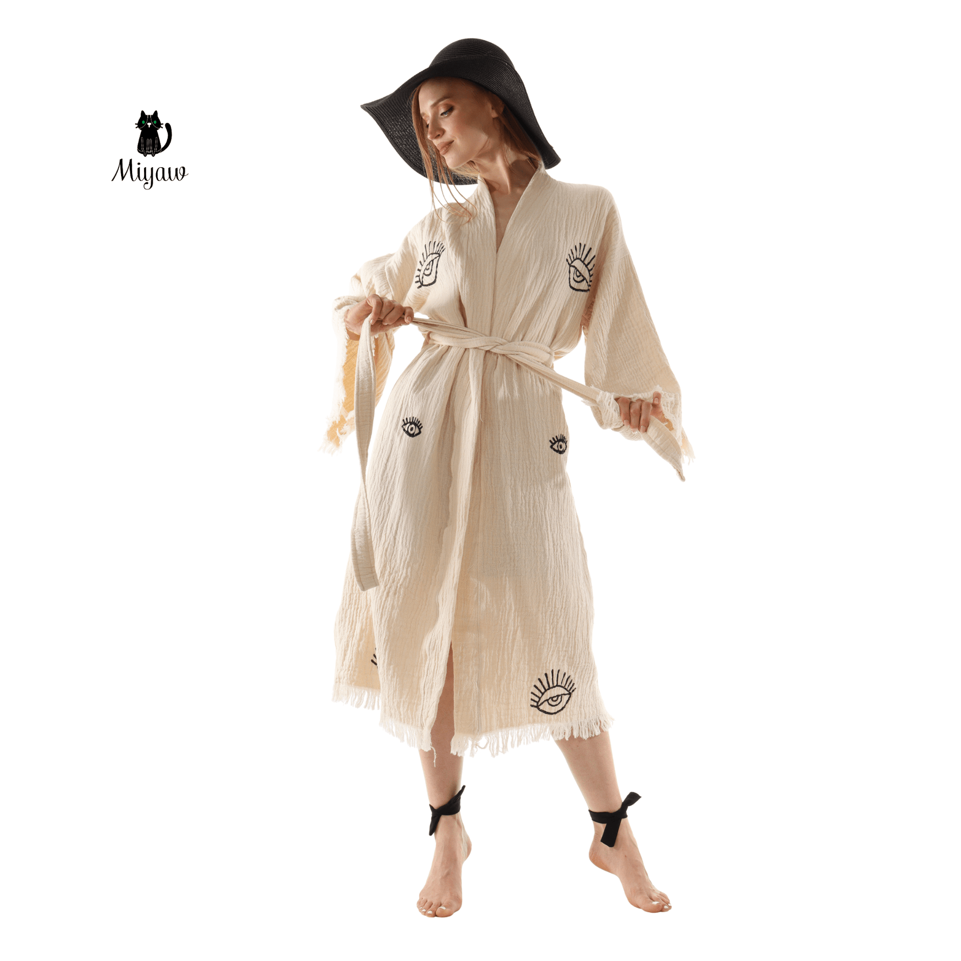 Boho Cotton Ladies Kimono Robes – Soft & Breathable Cover-Up