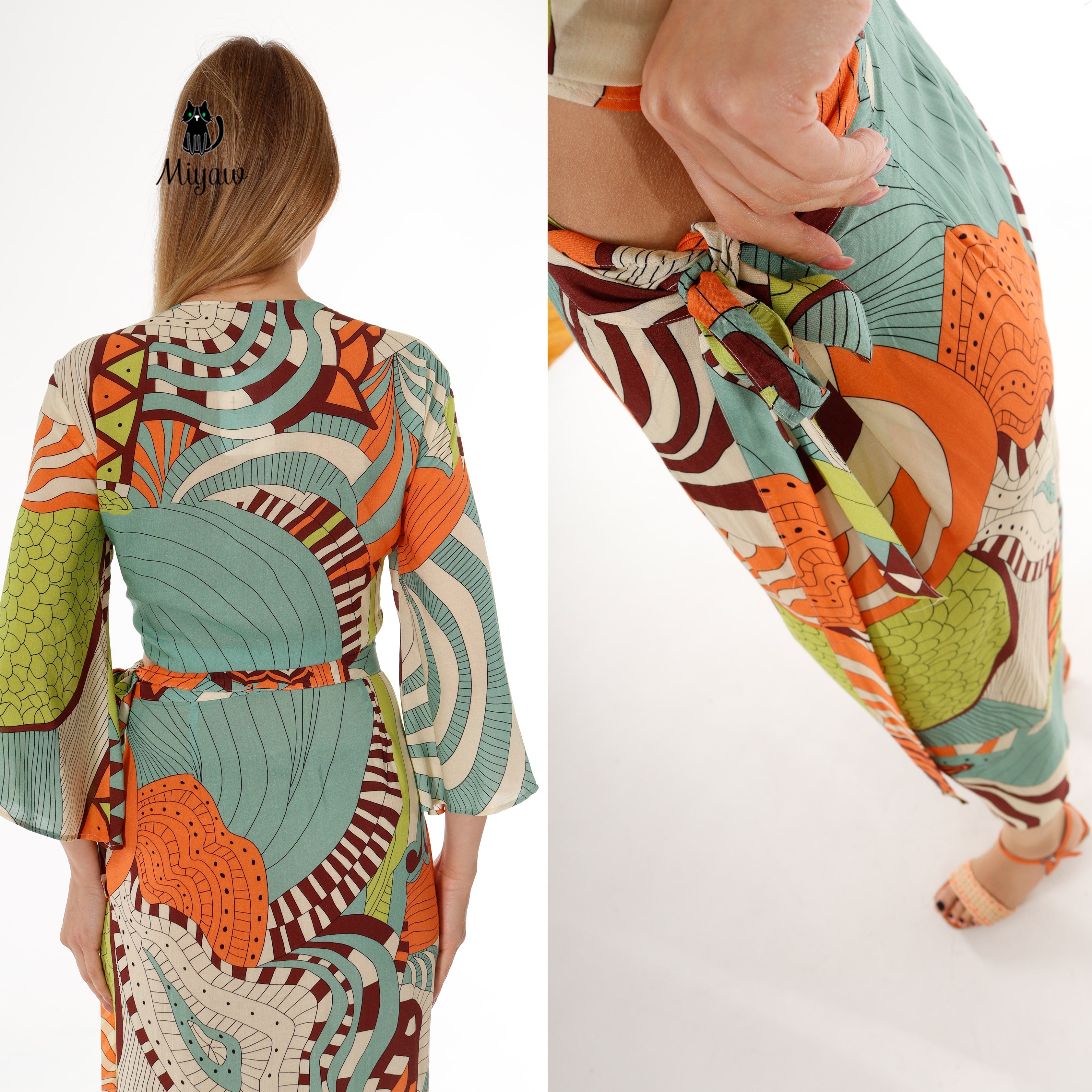 Boho Chic Multi-color Crop Top and Skirt Set - Resort Wear for Summer - Miyawfashion