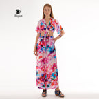 Pink Resort Style Set - Boho Crop Top and Wide Leg Pants - Miyawfashion