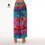 Boho Chic Style: Colorful Wide Leg Women's Festival Pants - Miyawfashion