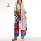 Boho Chic Style: Colorful Wide Leg Women's Festival Pants - Miyawfashion