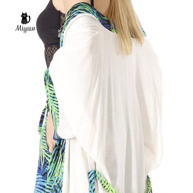 White Kimono Robe, Boho Linen Tops for Festival Outfits