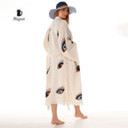 Organic Cotton Evil Eye Kaftan, Kimono Robe for Home