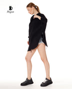 Black Moon Phase Cotton Beach Cover Up Poncho