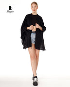 Black Moon Phase Cotton Beach Cover Up Poncho