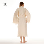 Bohemian Cotton Plain Kaftan Kimono with Fringes