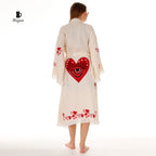 Boho Love pattern Kimono, Chic Resort Wear