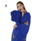 Handmade Blue Protective-eye Kimono Robe for Resort