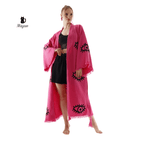 Evil Eye Pink Swim Caftan Cover Up – Organic Cotton