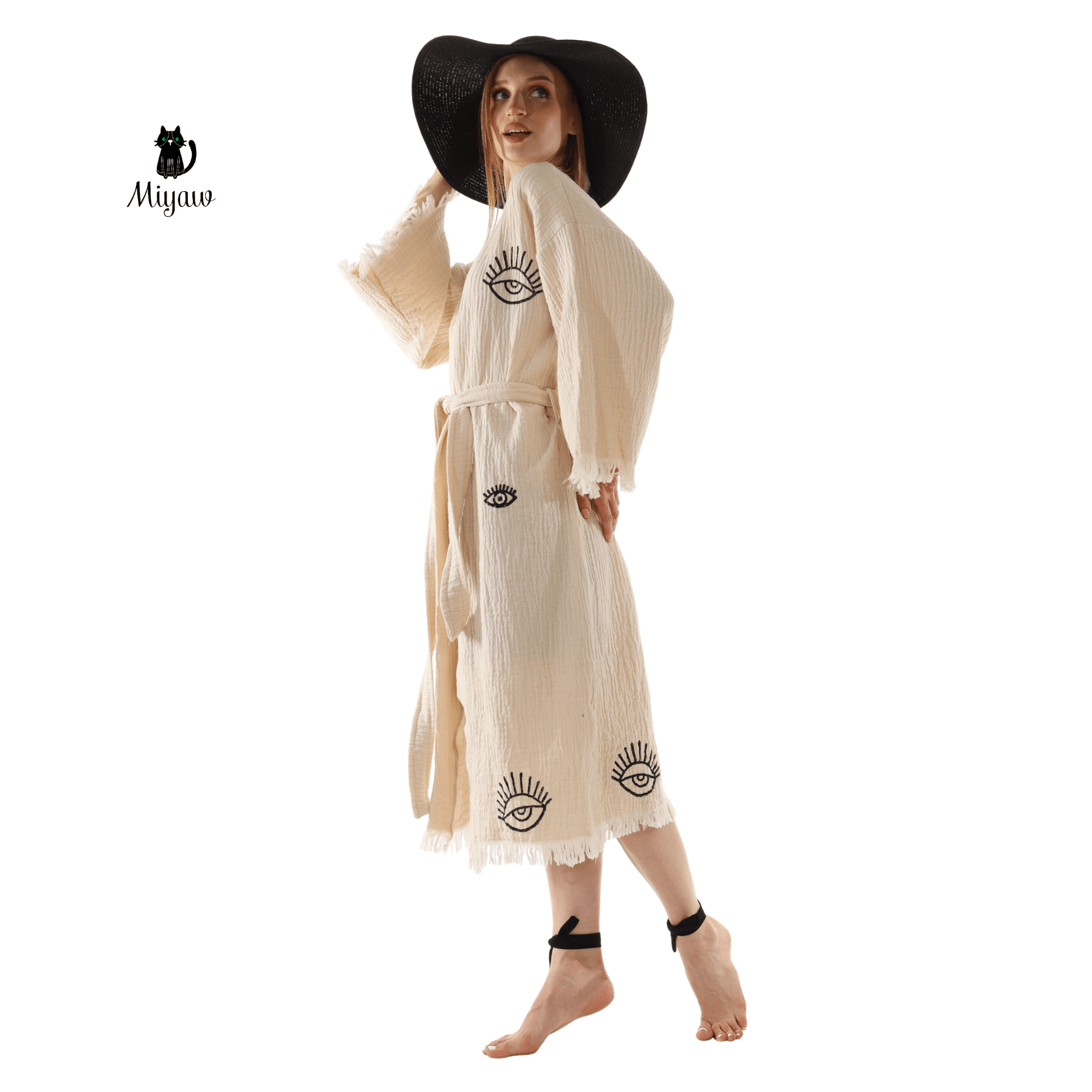 Boho Cotton Ladies Kimono Robes – Soft & Breathable Cover-Up