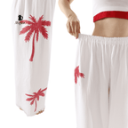 Wholesale Cotton Pants Yoga - Palm Tree Print Cotton Pants by Miyawfashion