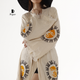 Boho Aztec Sun Kimono Robe – Organic Cotton Natural