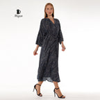 Boho chic maxi long sleeve black dress
