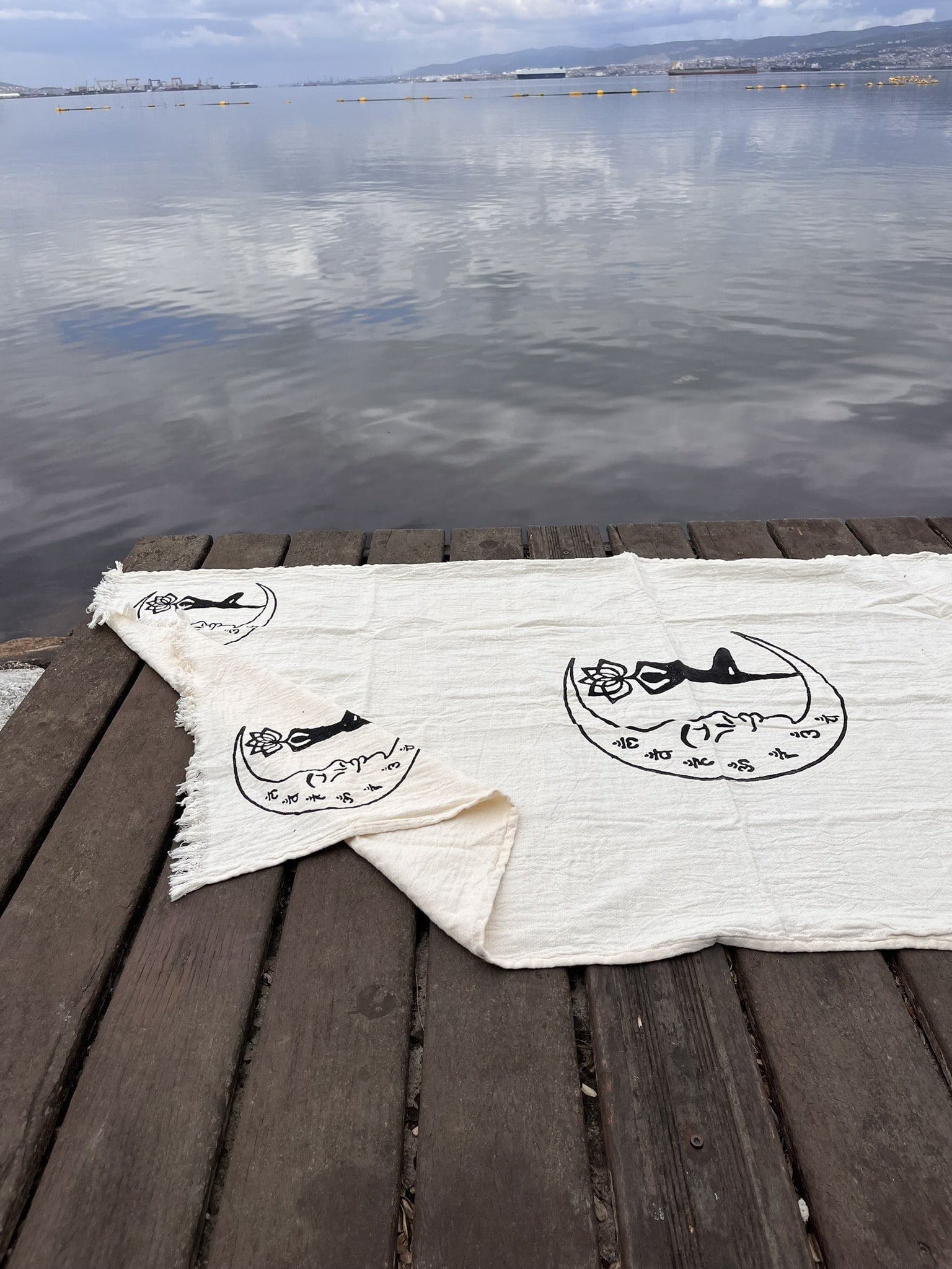 Boho Bath Towel, Handcrafted with Yoga Girl Stamp - Perfect for Beach or Yoga - Miyawfashion