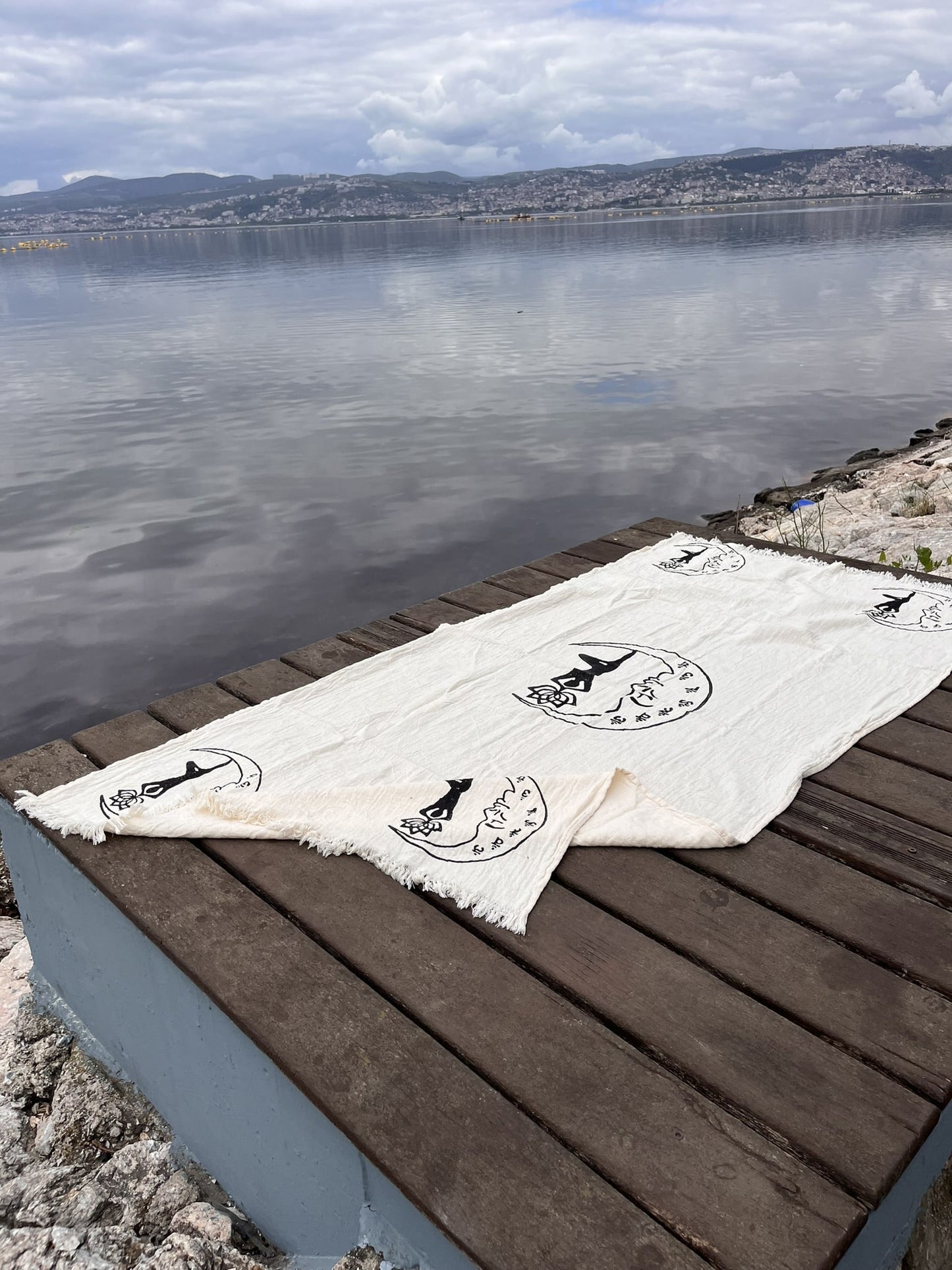 Boho Bath Towel, Handcrafted with Yoga Girl Stamp - Perfect for Beach or Yoga - Miyawfashion Miyawfashion