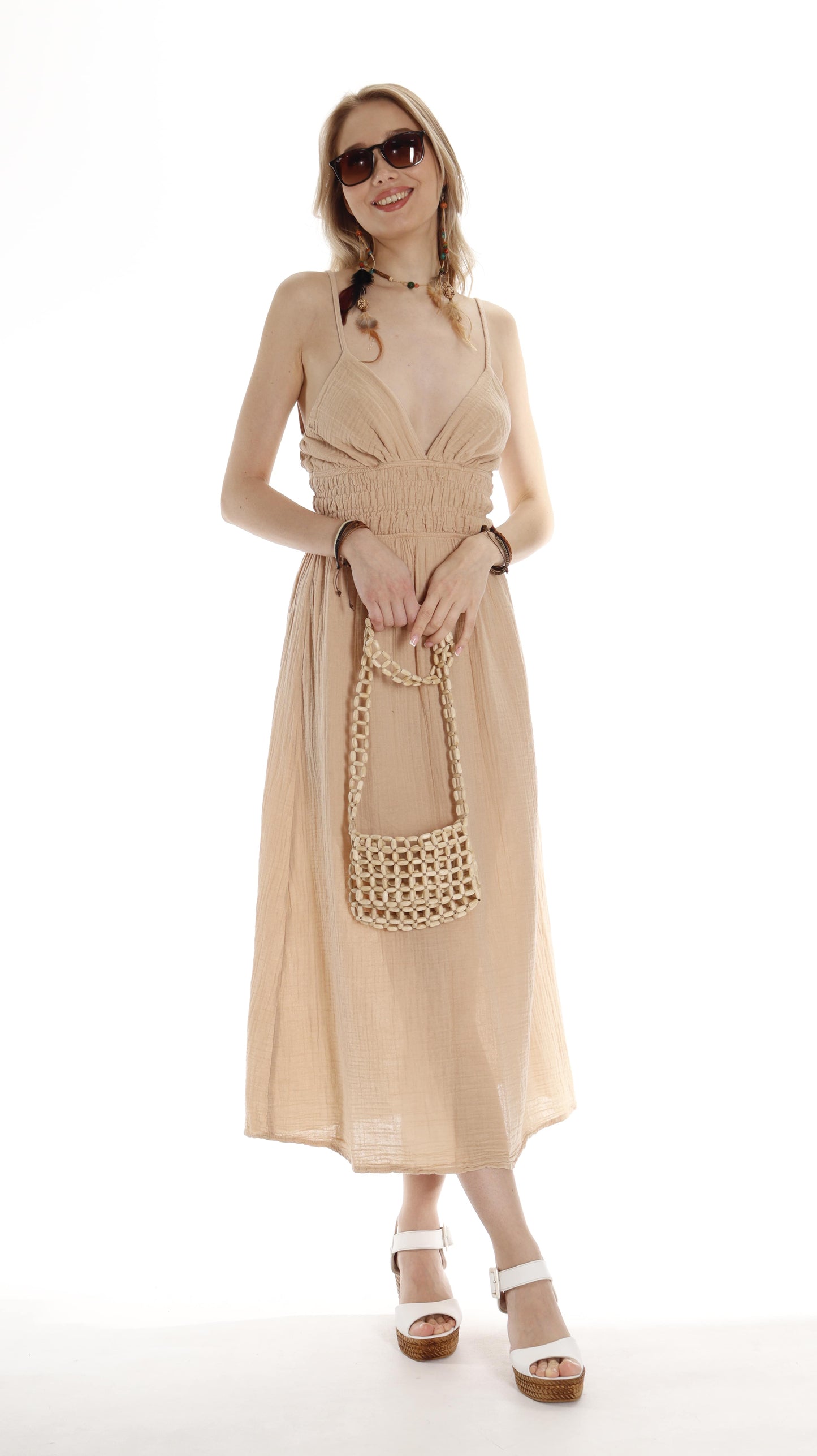 Boho Chic Sleeveless Open Back Maxi Dress for Summer - Miyawfashion Miyawfashion