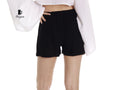 Black Women's Cotton Shorts with Pockets - Resort Chic Must-Have - Miyawfashion