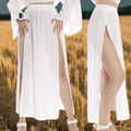 Ethically Made Boho Organic Cotton Maxi Skirt | Double Split Front - Miyawfashion