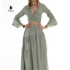 Boho Green Summer Cotton Tie Top - Resort Wear Essential - Miyawfashion