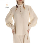 Organic Cotton Women's Shirts - Long Sleeve Button Up Style - Miyawfashion