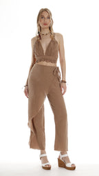 Boho Organic Cotton Crop Top - Resort Wear, Summer Beach Cover Up - Gift for Her - Miyawfashion