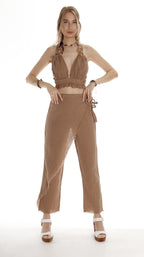 Boho Organic Cotton Crop Top - Resort Wear, Summer Beach Cover Up - Gift for Her - Miyawfashion