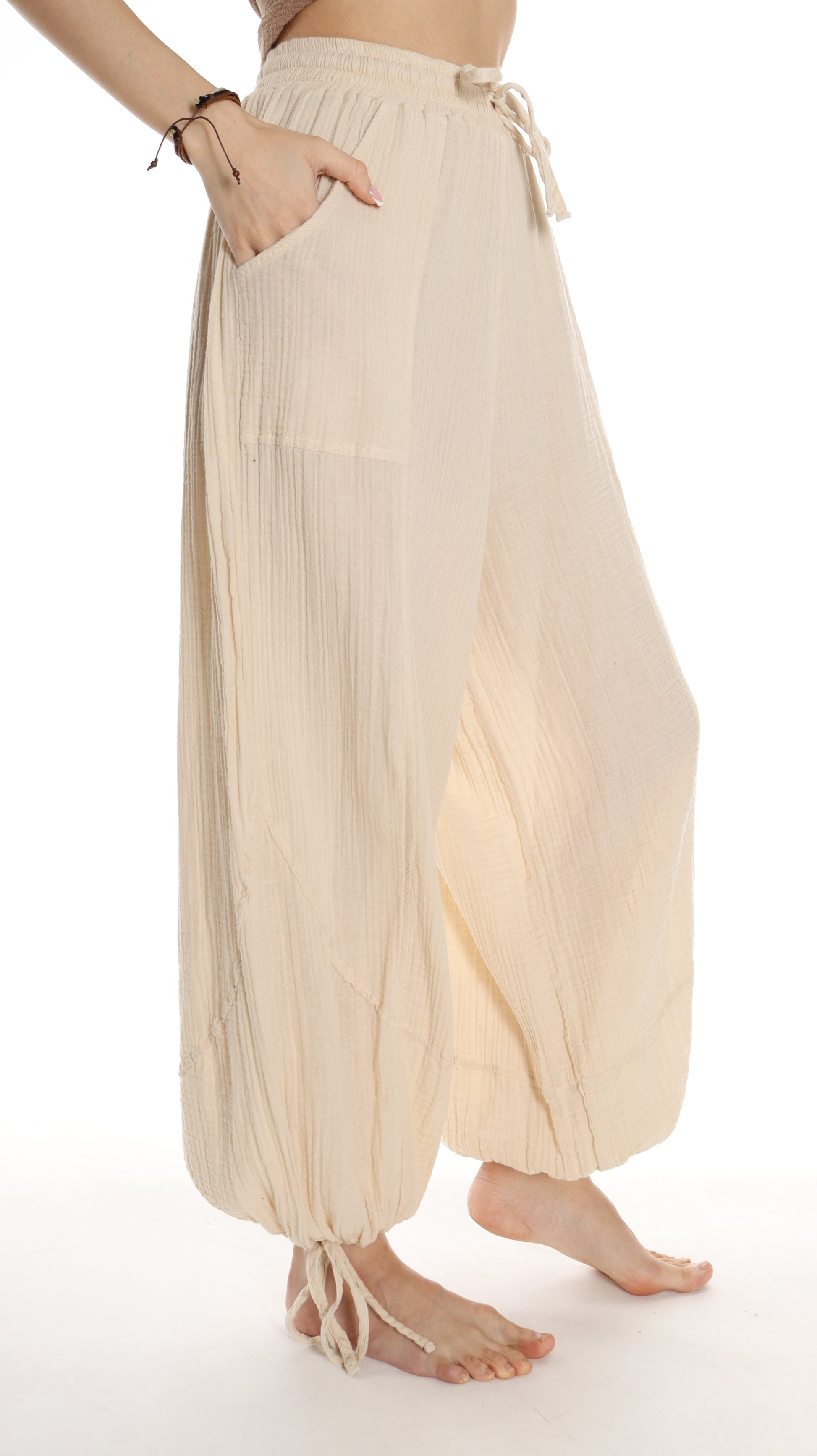 Handmade Boho Cotton Harem Pants: Perfect for Resort Wear - Miyawfashion