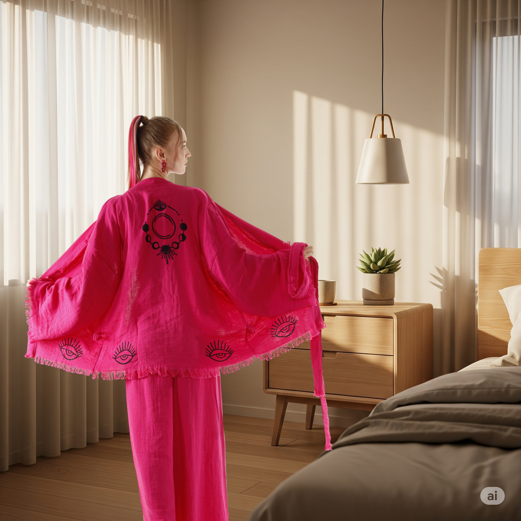 Premium cotton pajama sets in soft colors arranged on neutral background showcasing comfort and style