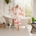 Boho Handmade Tree & Coral Stamped Bathrobe - Unique Handcrafted - Miyawfashion