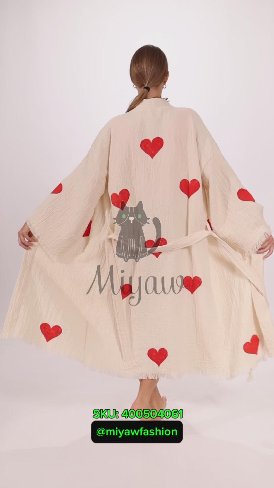 Wholesale Personalized Organic Cotton Kimono Robe - Romantic Valentine's Day Gift for Boutiques