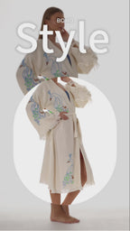 Wholesale Peacock Stamp Kimono Robe – Boho Chic Bathrobe for Boutiques
