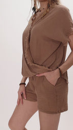 Effortlessly Stylish Brown Women's Resort Wear Shorts