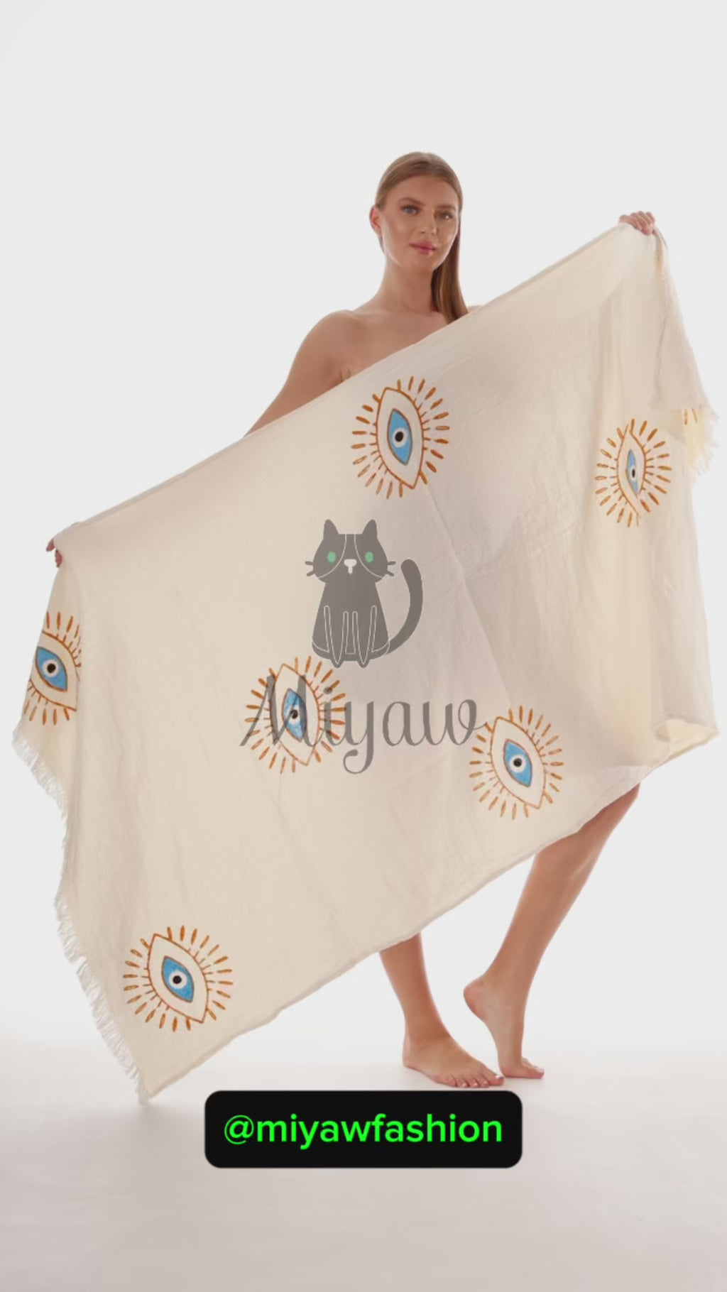 Boho Handcrafted Protective Eye Towel for Bath or Beach